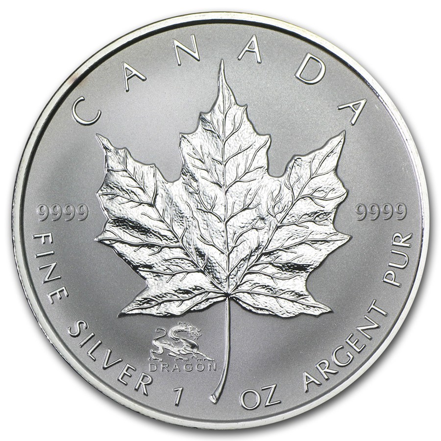 2012 1oz Silver Maple - DRAGON Privy Mark